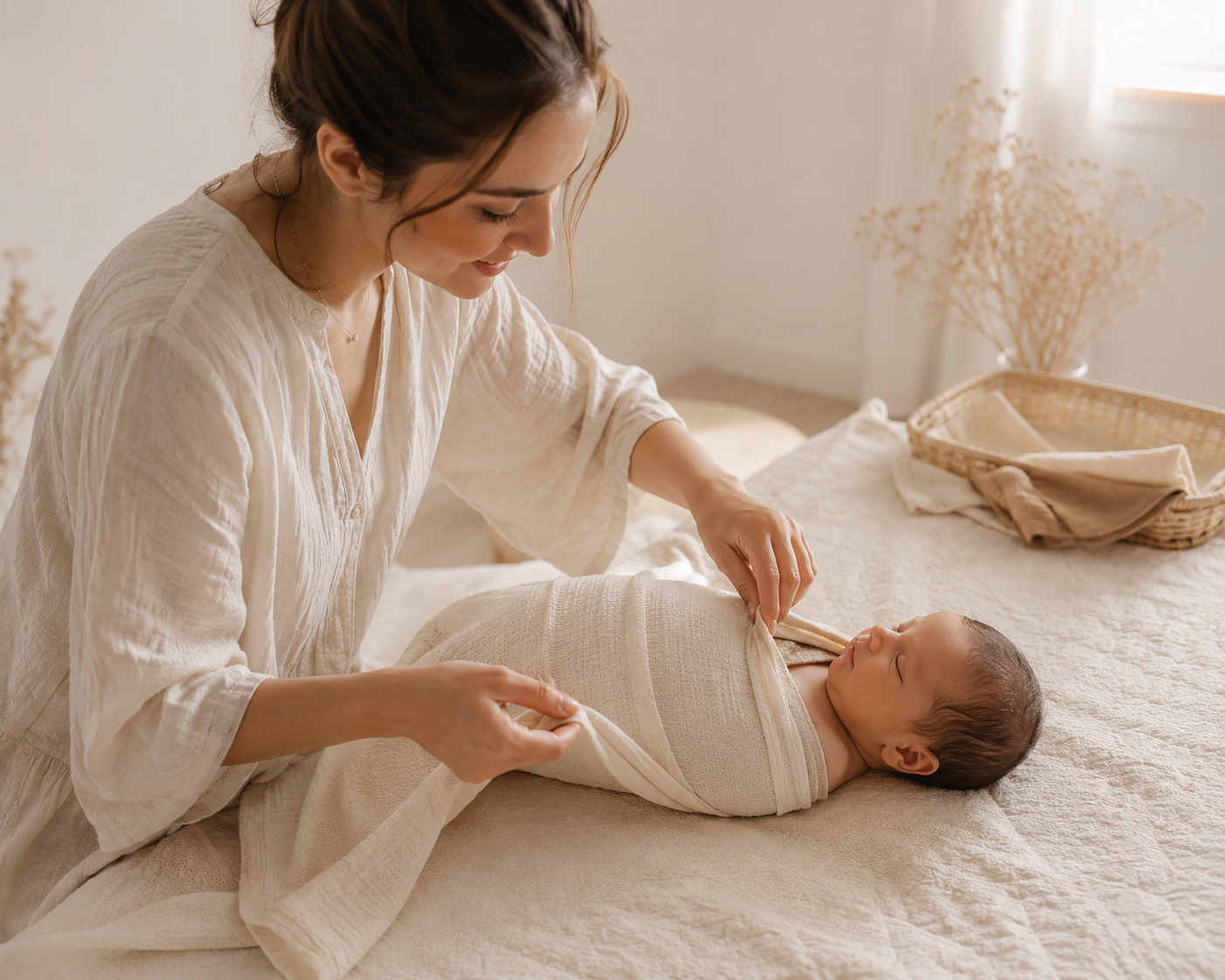 Lot de 2 Couvertures d’Emmaillotage Bébé en Coton | Douce & Respirante