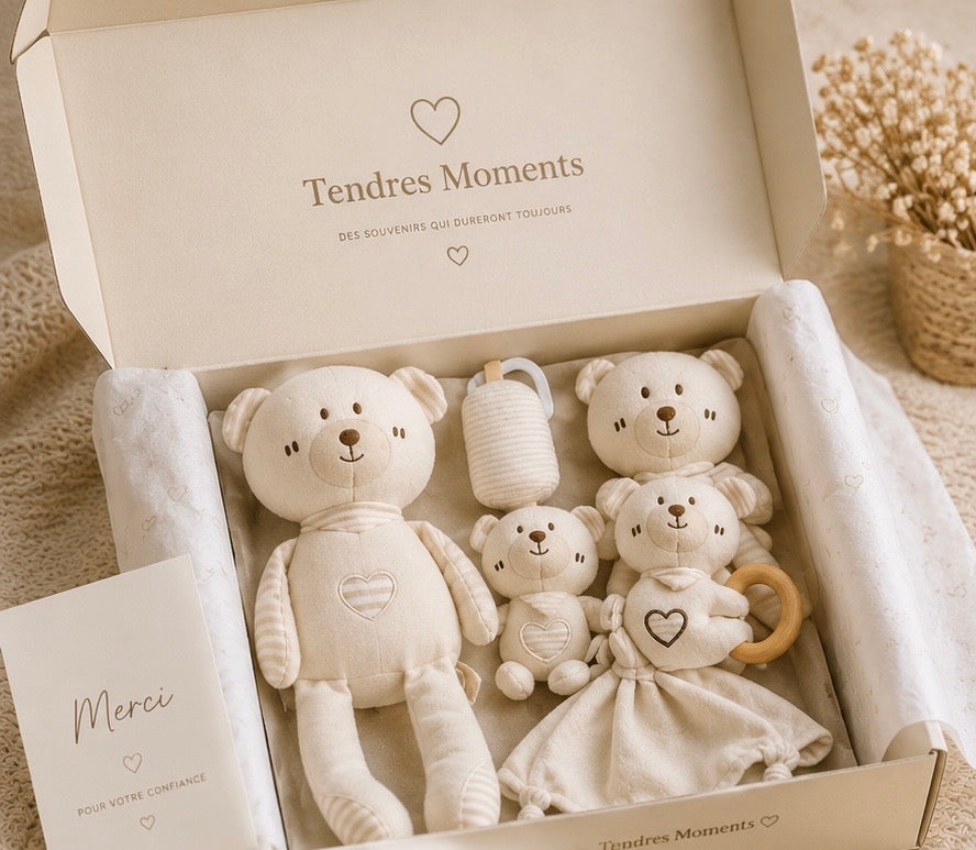 Coffret naissance ourson douceur - 4 pièces