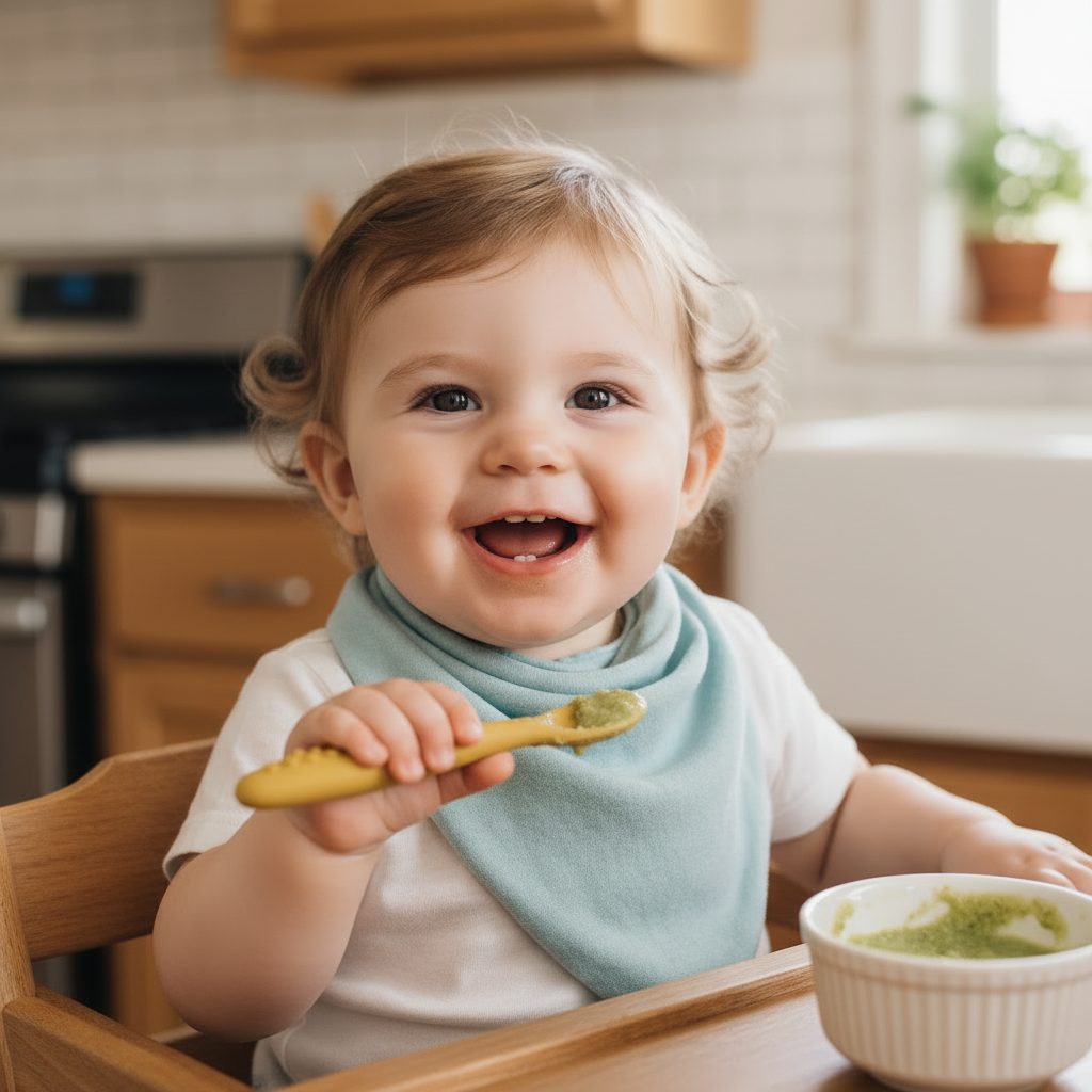 Cuillère bébé ergonomique - Apprentissage en douceur